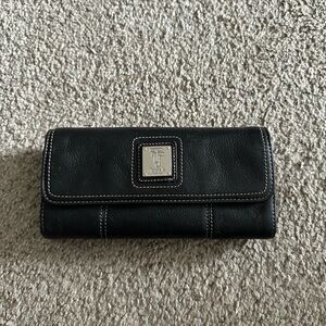Tignanello Black Leather Clutch Wallet